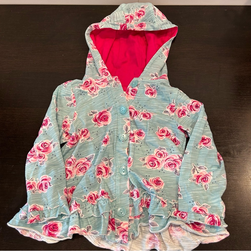 First Impressions Floral Button Up Hoodie Sweater